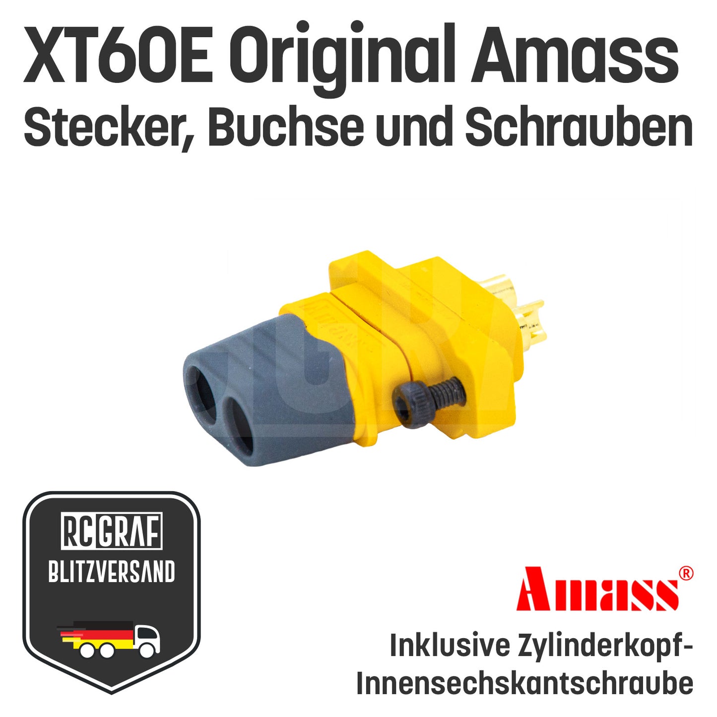 Einbaustecker XT60E-M Amass® mit Innensechskantschrauben