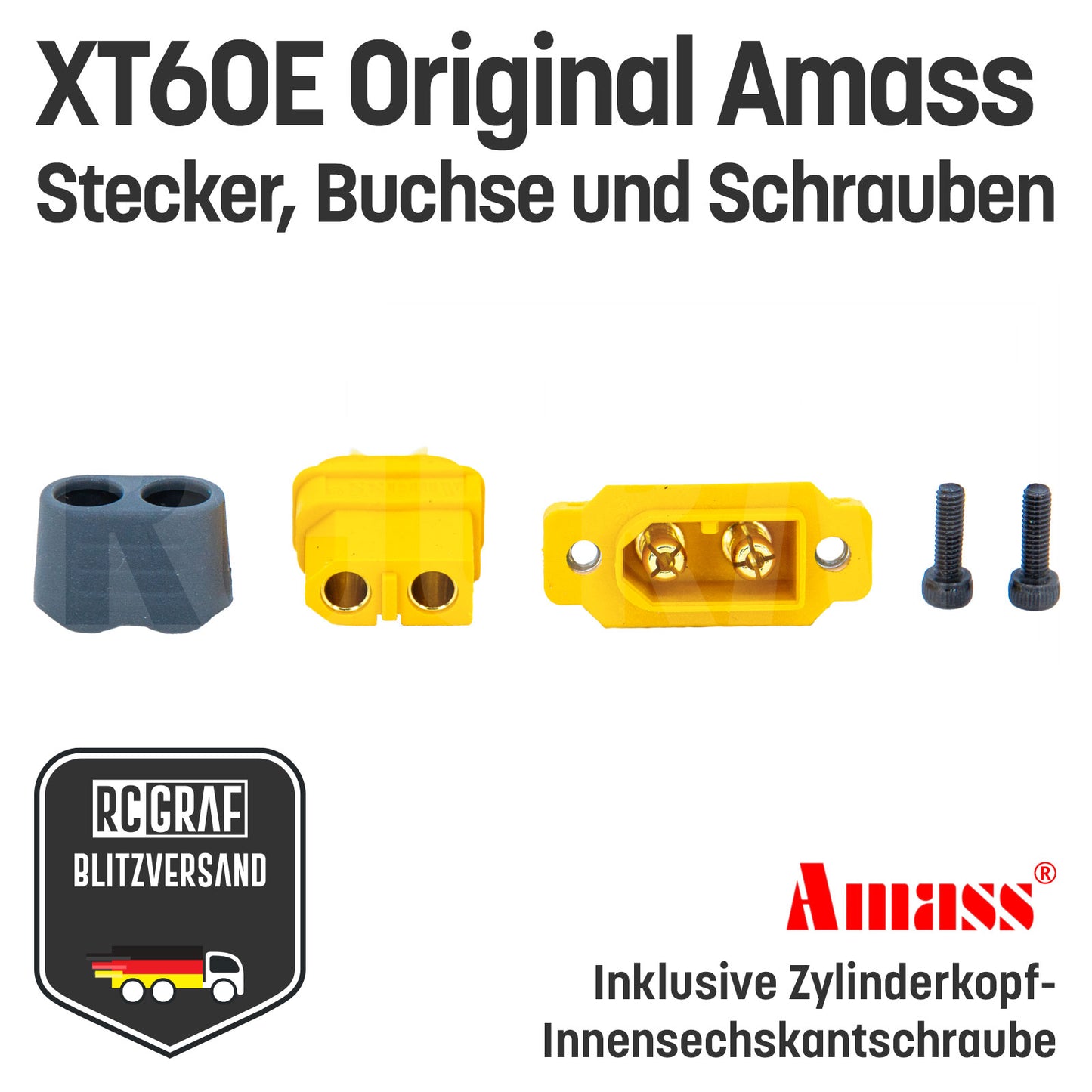 Einbaustecker XT60E-M Amass® mit Innensechskantschrauben