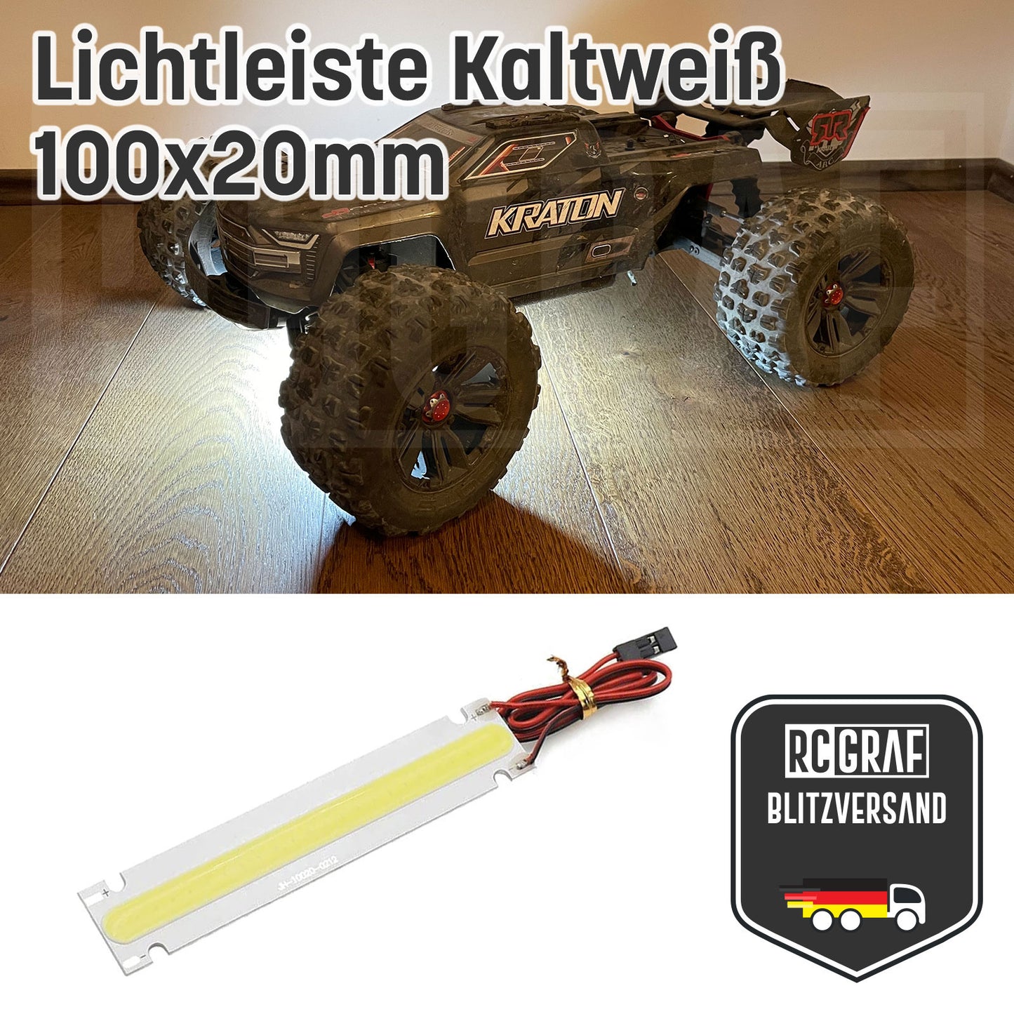 LED Lichtleiste in Kaltweiß, 100x20mm