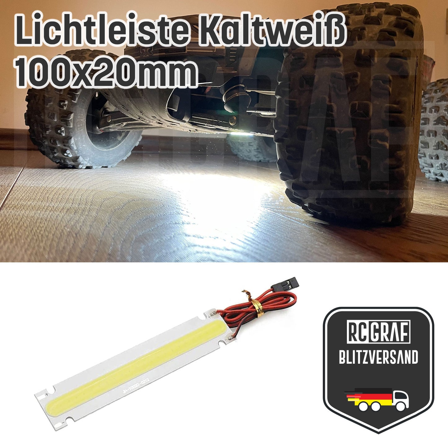 LED Lichtleiste in Kaltweiß, 100x20mm