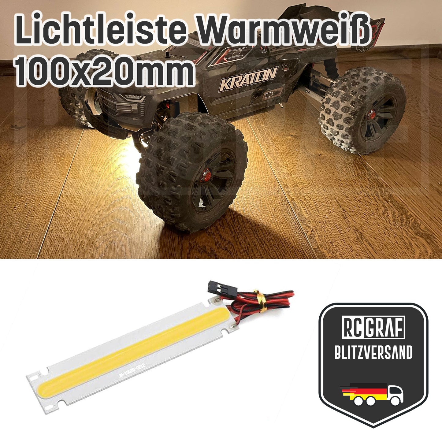 LED Lichtleiste in Warmweiß 100x20mm