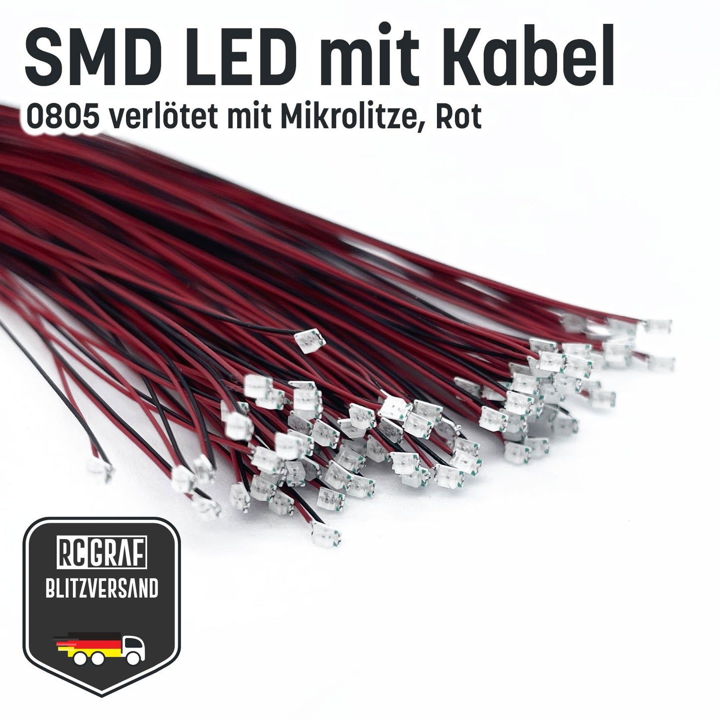 SMD LED 0805 Microlitze 30cm verlötet