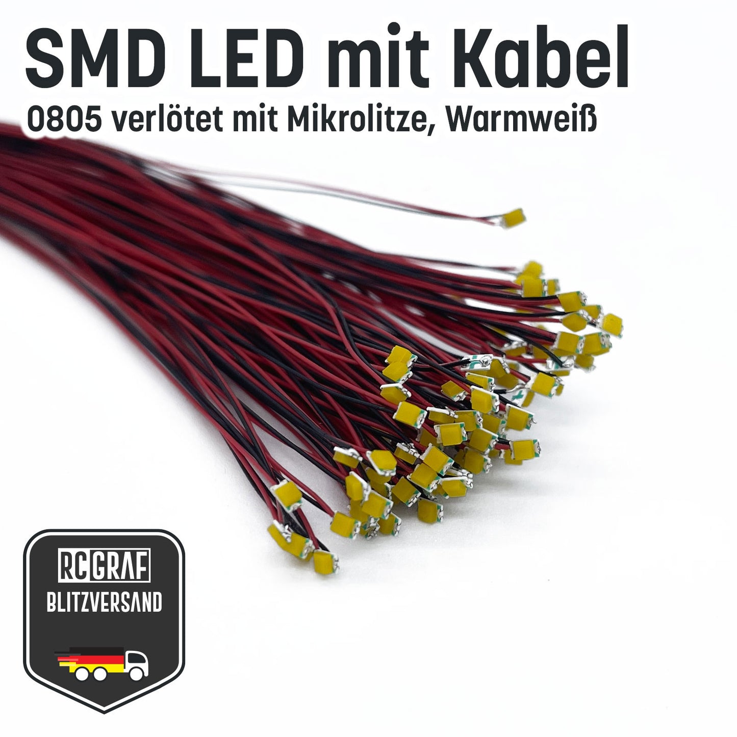SMD LED 0805 Microlitze 30cm verlötet