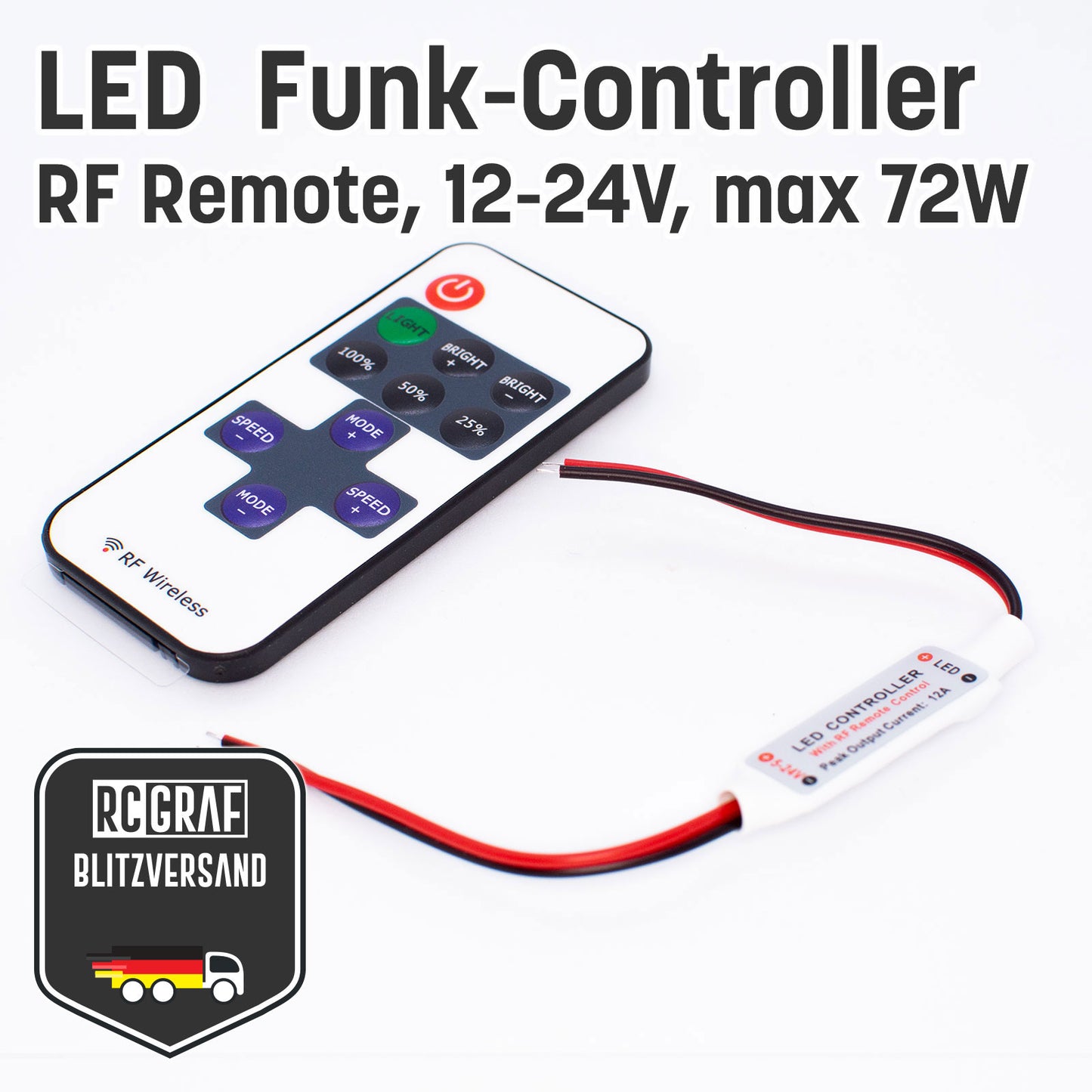 Mini LED Funk-Controller Dimmer Schalter mit Fernbedienung