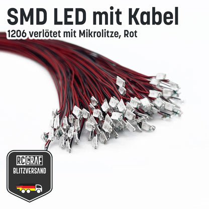 SMD LED 1206 Microlitze 30cm verlötet