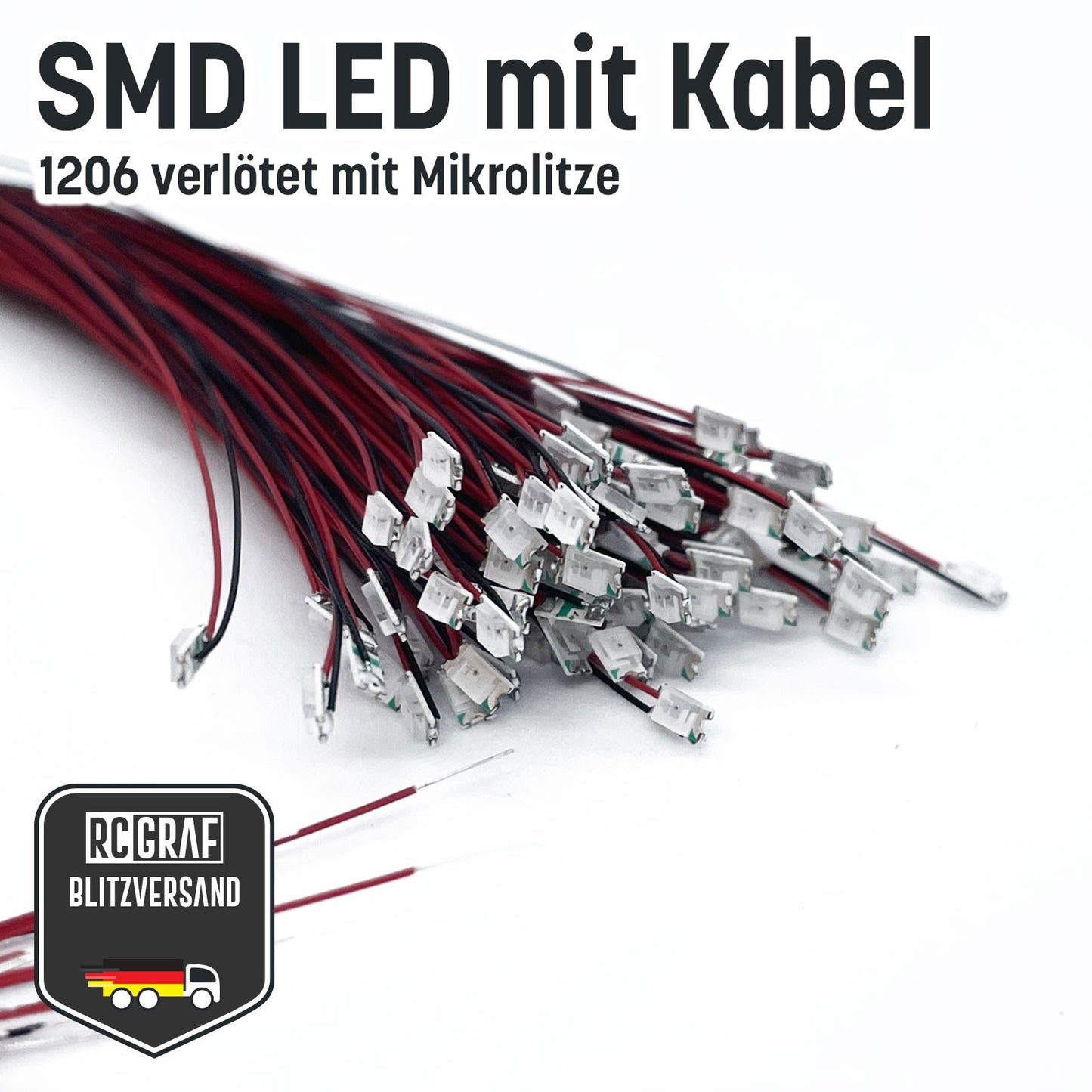 SMD LED 1206 Microlitze 30cm verlötet