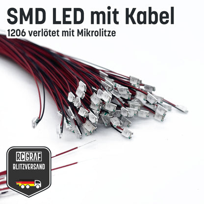 SMD LED 1206 Microlitze 30cm verlötet