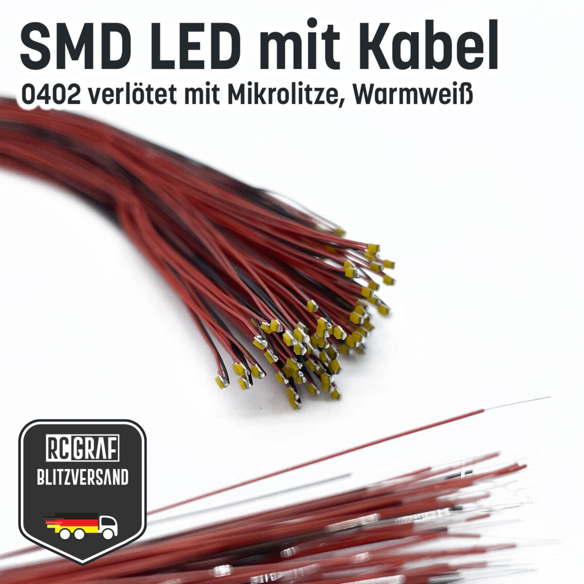 SMD LED 0402 0603 0805 1206 mit Kabel Kupferlackdraht Lackdraht LEDs ,  14,99 €