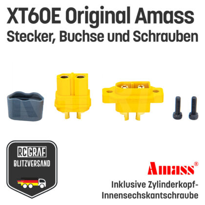 Einbaustecker XT60E-M Amass® XT60H-F Buchse mit Innensechskantschrauben